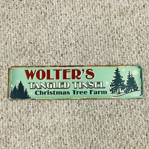 Unknown Wall Decor Wolterstangled Tinsel Christmas Tree Farm Tin